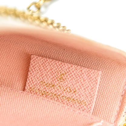 Louis Vuitton Damier Azur Pochette Felicie Chain Wallet Rose Ballerine 7 of 8