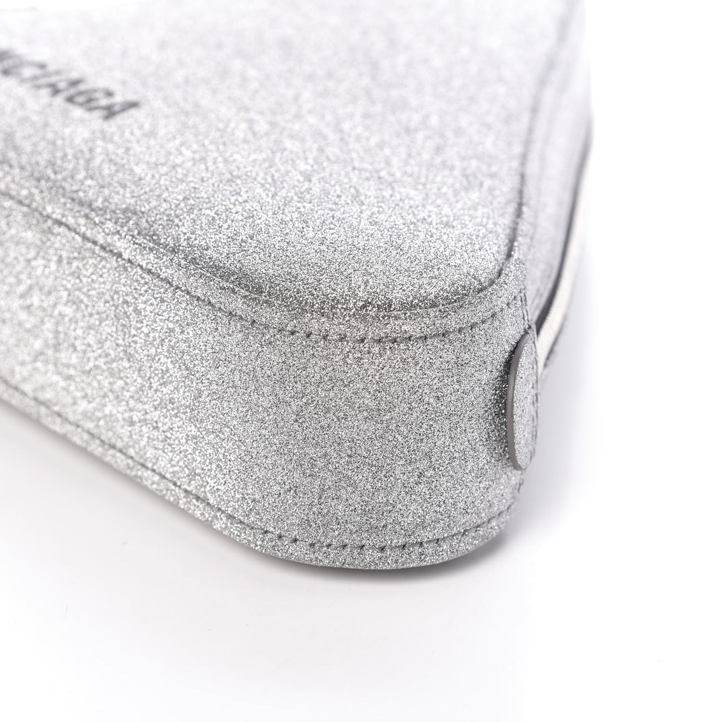 Glitter M Triangle Pouch Argent Black