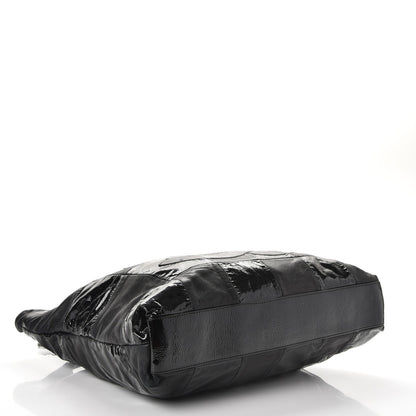 Chanel Patent Calfskin Patchwork Brooklyn Tote Black 4 of 13