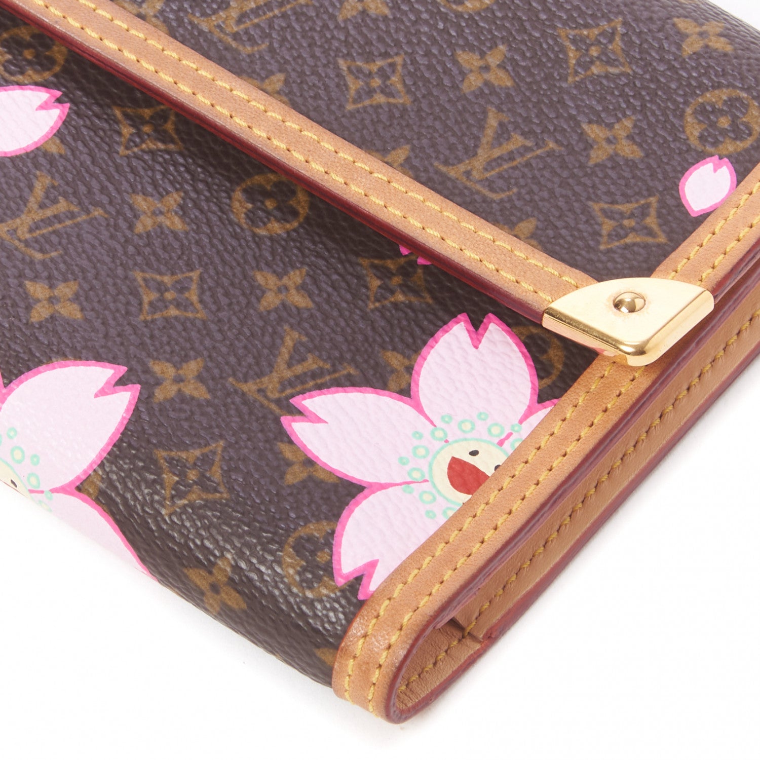 Louis Vuitton Monogram Cherry Blossom Porte Tresor International Wallet Brown 4 of 7