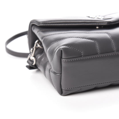 Saint Laurent Calfskin Y Quilted Monogram Toy Loulou Crossbody Bag Storm 8 of 11
