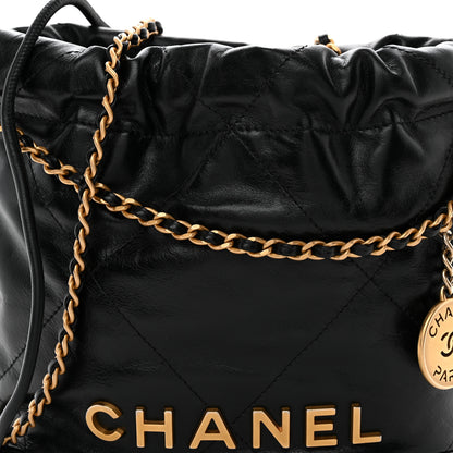 Chanel Shiny Calfskin Quilted Mini Chanel 22 Black 8 of 11