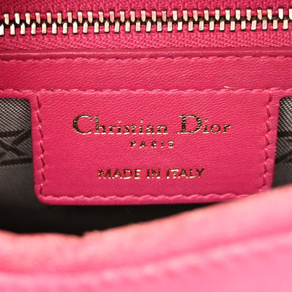 Christian Dior Lambskin Cannage Medium Lady Dior Fuchsia 6 of 13