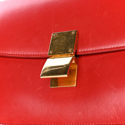 Celine Box Calfskin Medium Classic Box Flap Bag Red 13 of 14