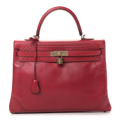 Hermes Tadelakt Ghillies Retourne Kelly 35 Rubis 1 of 12