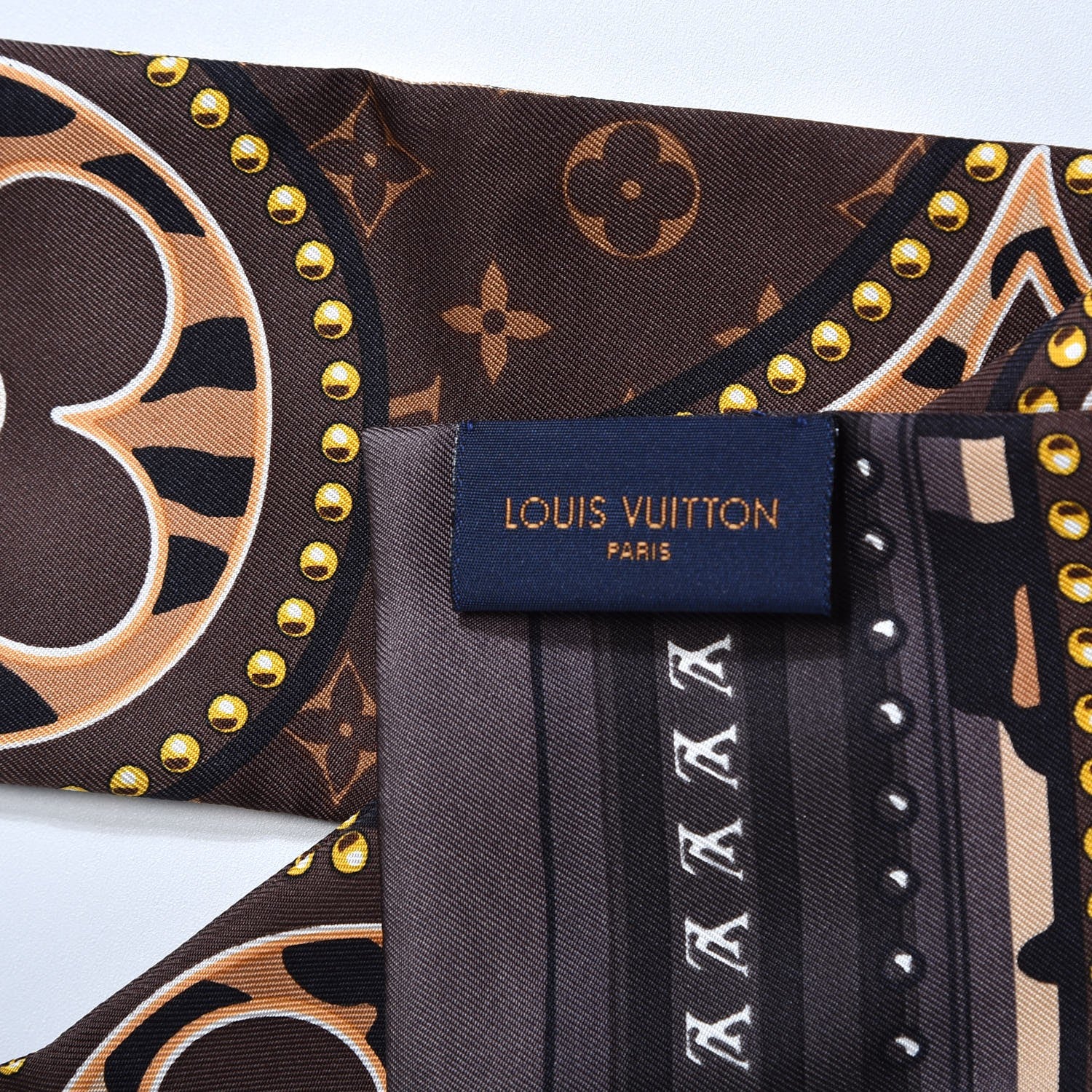 Louis Vuitton Silk Monogram LV World Bandeau Brown 5 of 5