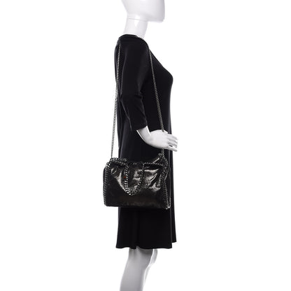 Stella McCartney Chamois Shiny Dotted Mini Falabella Fold Over Tote Ruthenium 2 of 10
