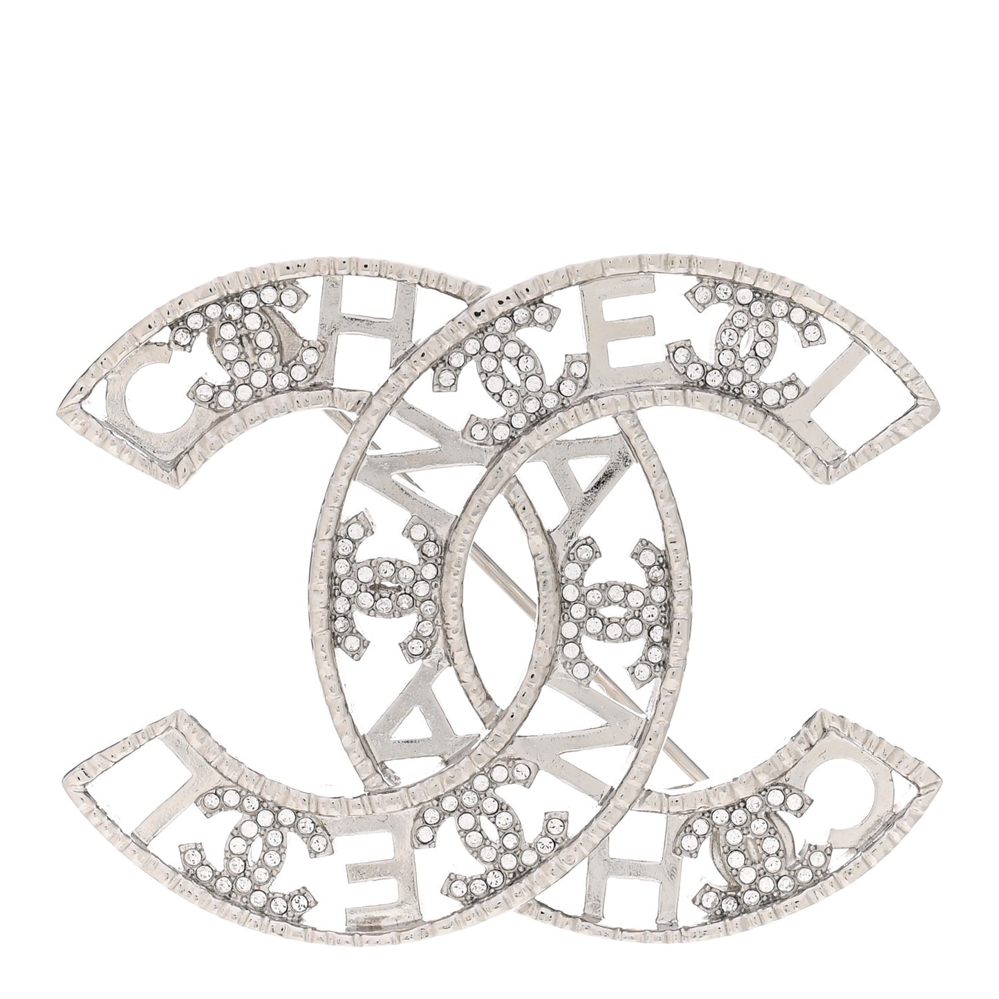 Crystal CC Brooch Silver