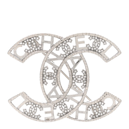 Chanel Crystal CC Brooch Silver 1 of 5
