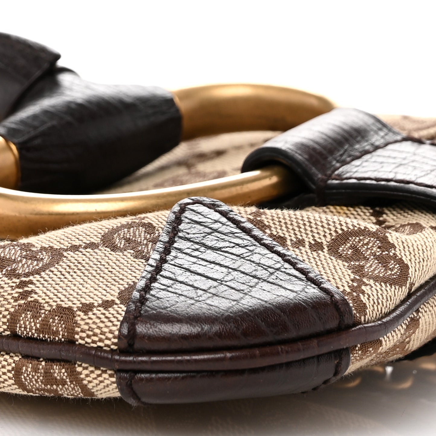 Monogram Horsebit Clutch Dark Brown