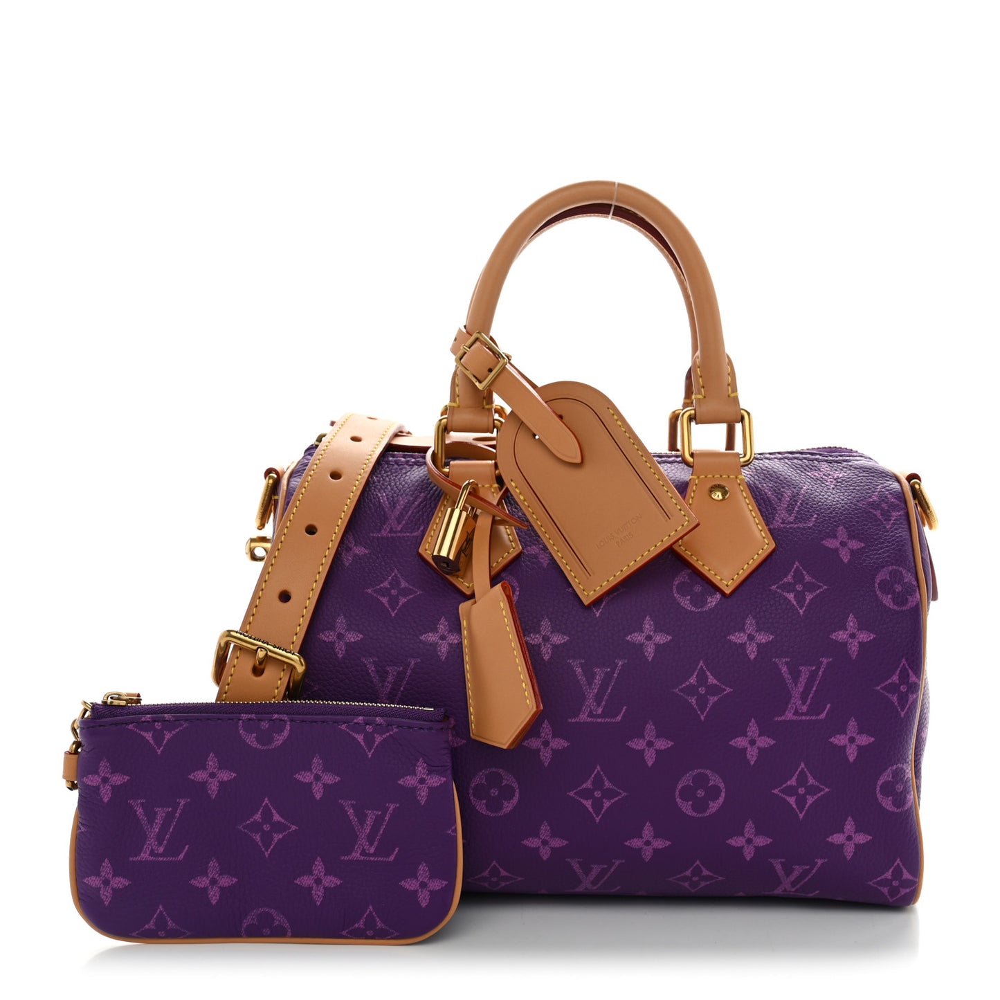 Calfskin Monogram Speedy P9 Bandouliere 25 Lotus Purple
