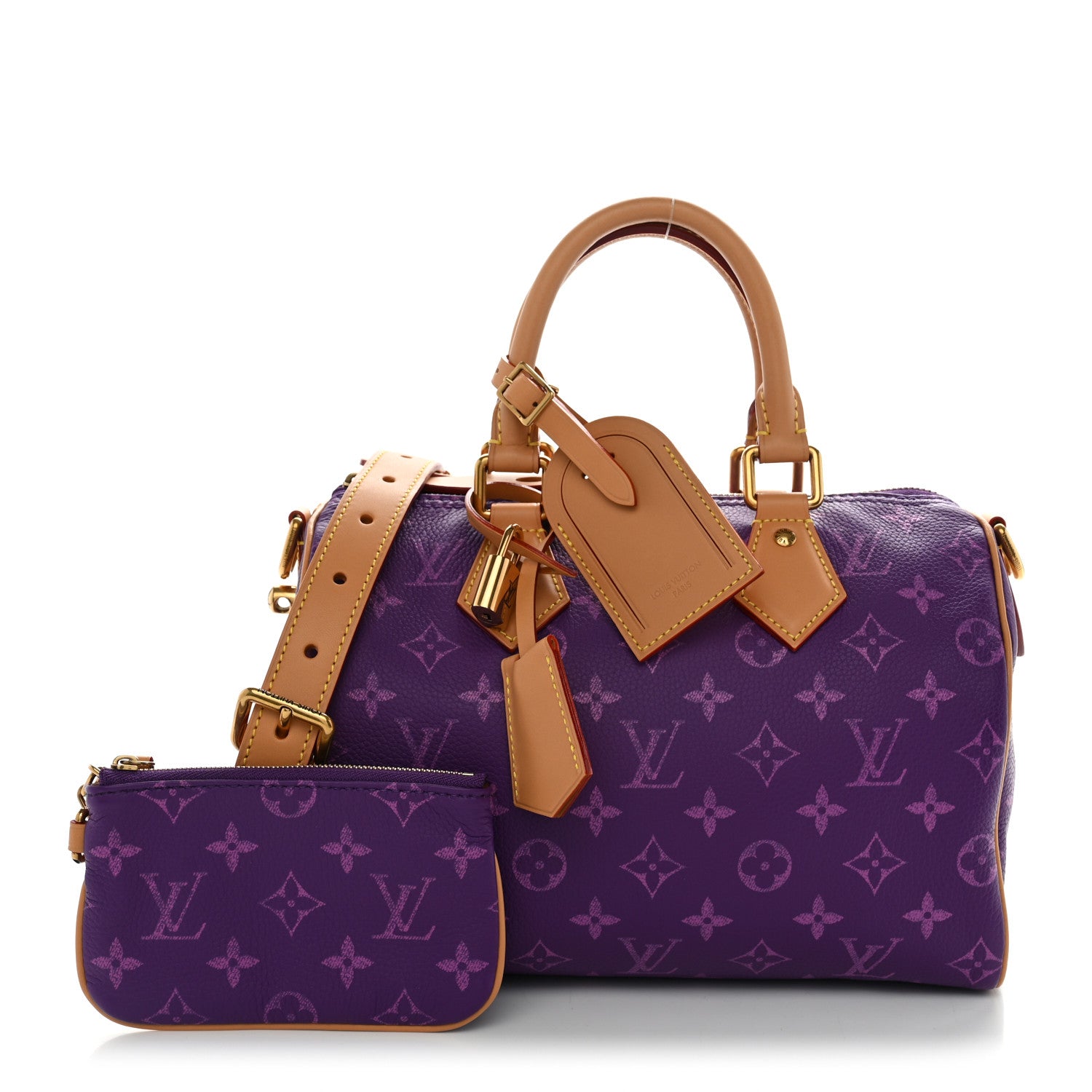 Louis Vuitton Calfskin Monogram Speedy P9 Bandouliere 25 Lotus Purple 3 of 12