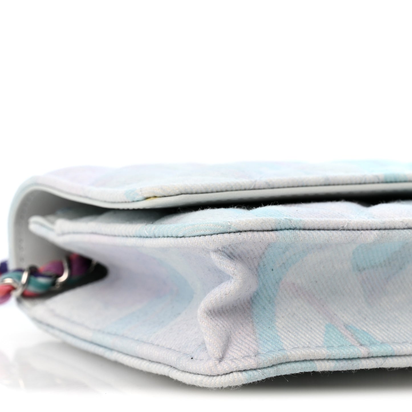 Canvas Quilted Jungle Jeans Wallet on Chain WOC Multicolor