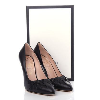 Gucci Nappa Bow High Heel Pumps 38.5 Black 11 of 11