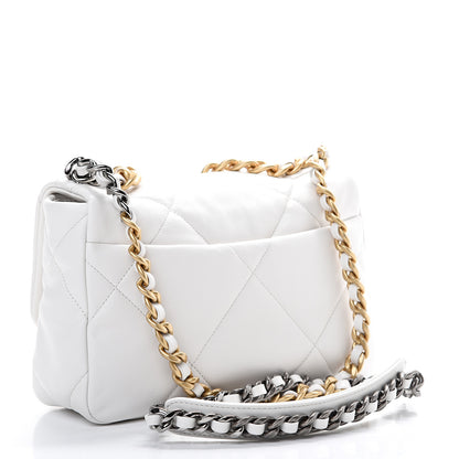 Chanel Goatskin Quilted Medium 19 Flap White 2 of 10