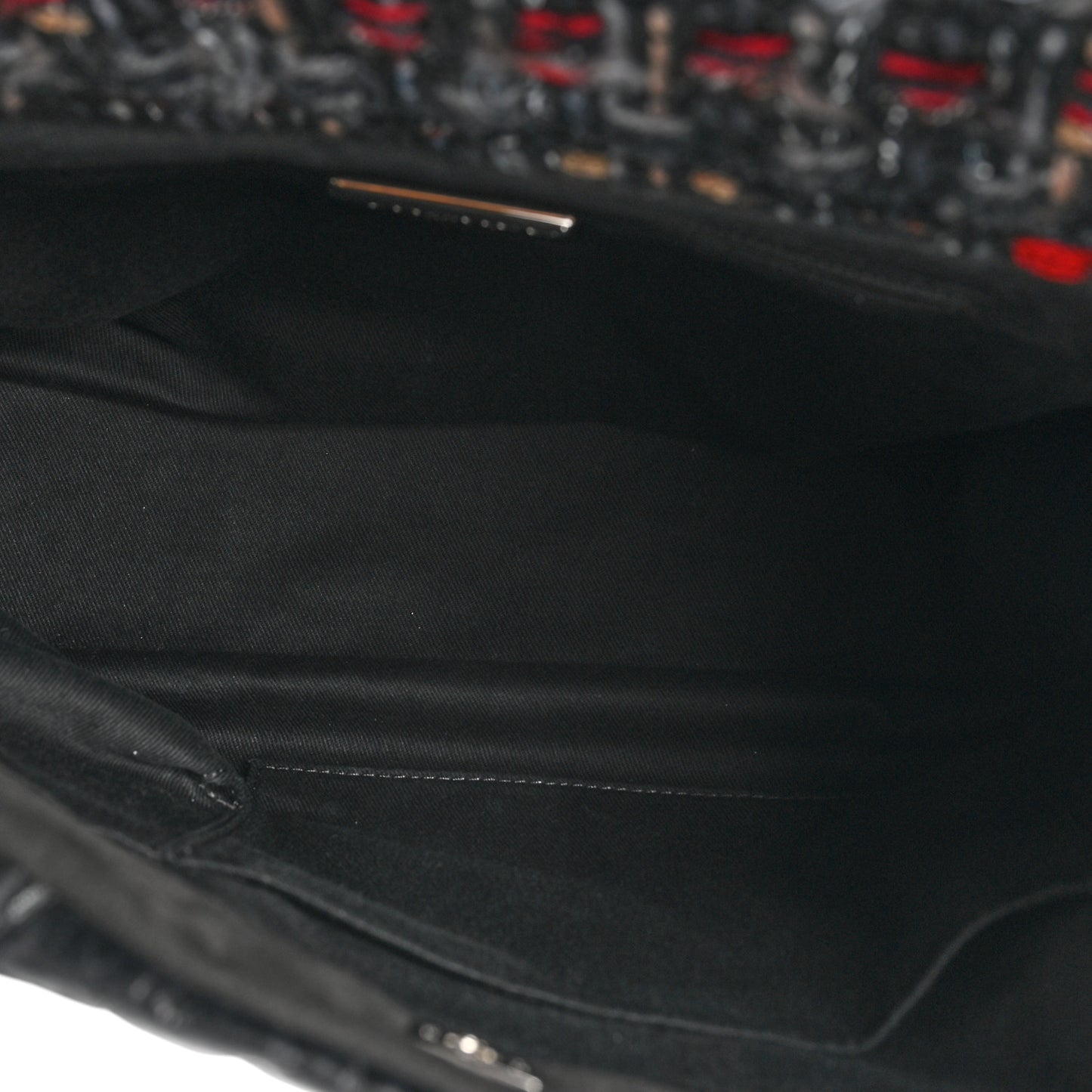 Glazed Calfskin Quilted Tweed Portobello Tote Black Multicolor