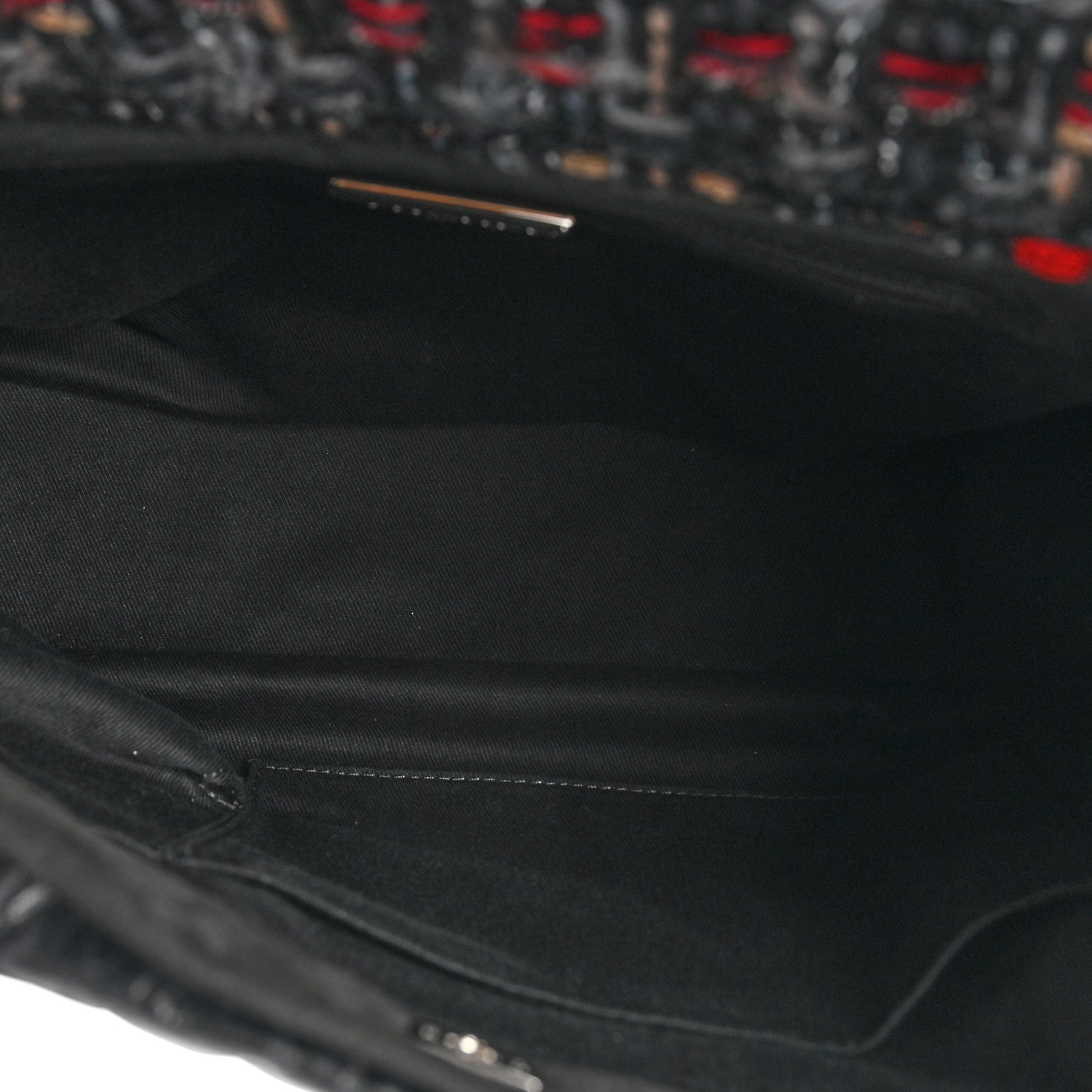 Chanel Glazed Calfskin Quilted Tweed Portobello Tote Black Multicolor 5 of 14