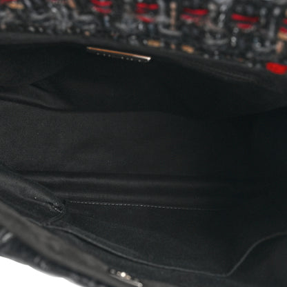 Chanel Glazed Calfskin Quilted Tweed Portobello Tote Black Multicolor 5 of 14