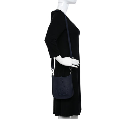 Hermes Taurillon Clemence Evelyne TPM Bleu Nuit 2 of 10