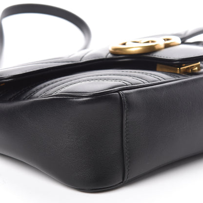 Gucci Calfskin Matelasse Small GG Marmont Shoulder Bag Black 9 of 10