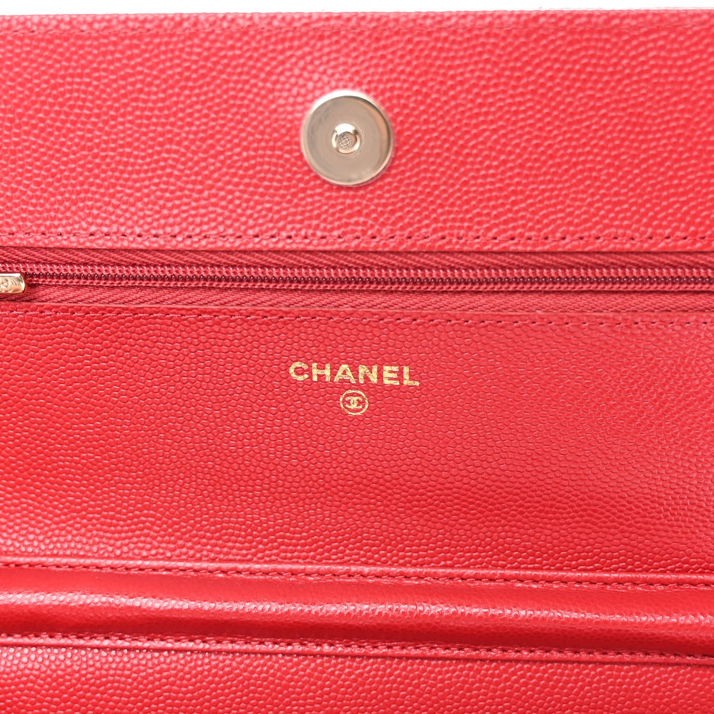 Caviar Quilted Wallet on Chain WOC Red
