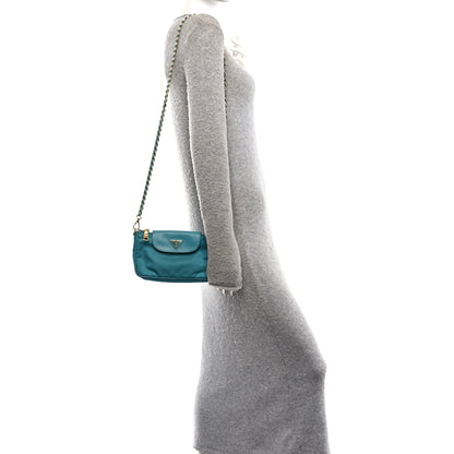 Prada Tessuto Nylon Saffiano Crossbody Bag Turchese 2 of 19