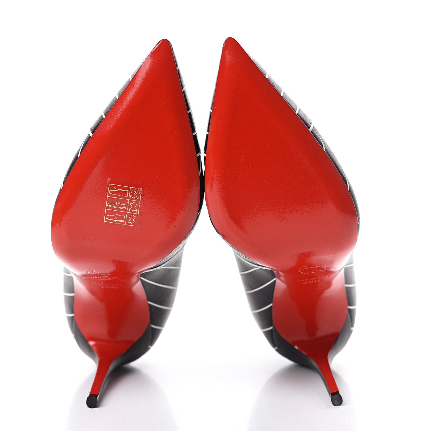 Christian Louboutin Calfskin Josselyn 100 Booties 36.5 Black White 5 of 9