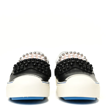 Fendi Calfskin Studded Karlito Slip On Sneaker 40 Black 2 of 15