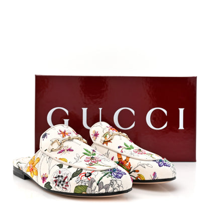 Gucci Canvas Flora Womens Princetown Slippers 36.5  White Multicolor 10 of 10