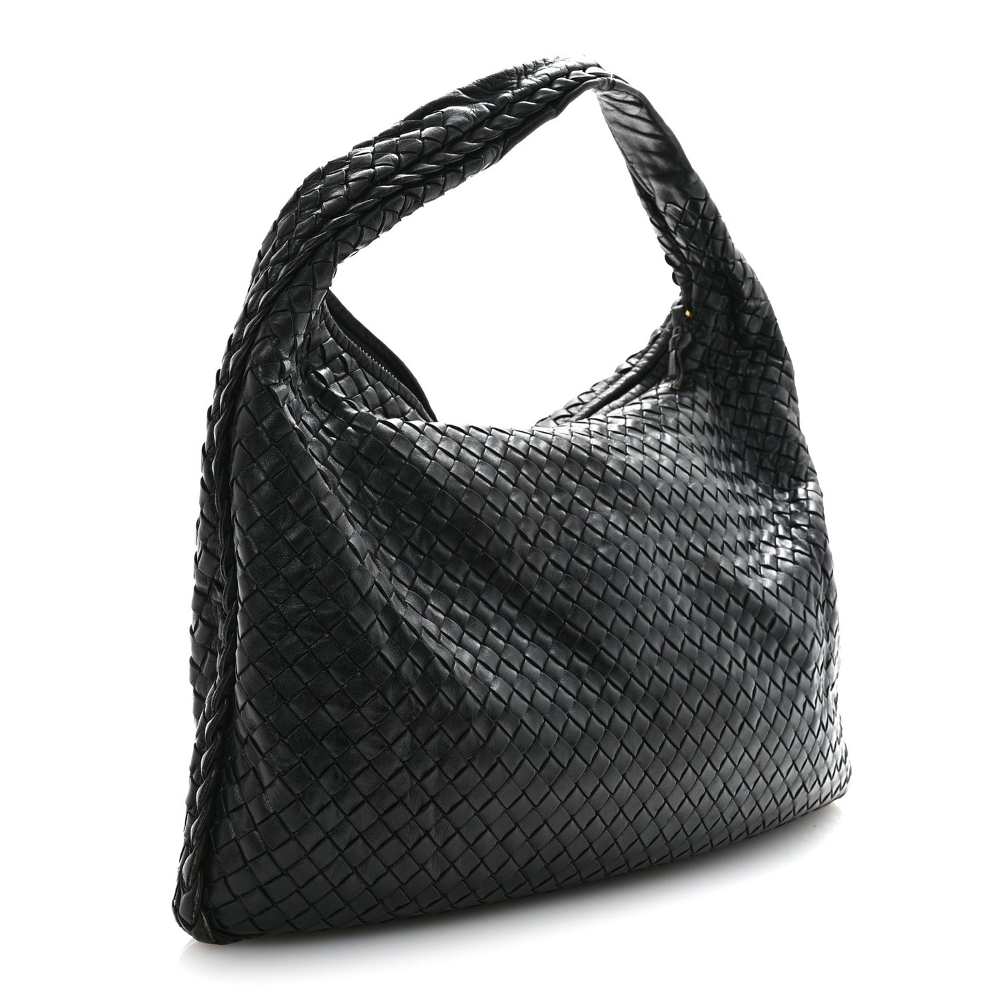 Nappa Intrecciato Large Veneta Hobo Black