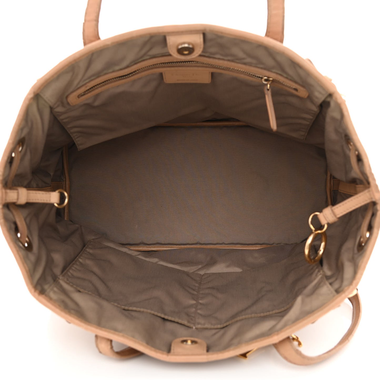 Coated Canvas Cannage Medium Panarea Tote Beige