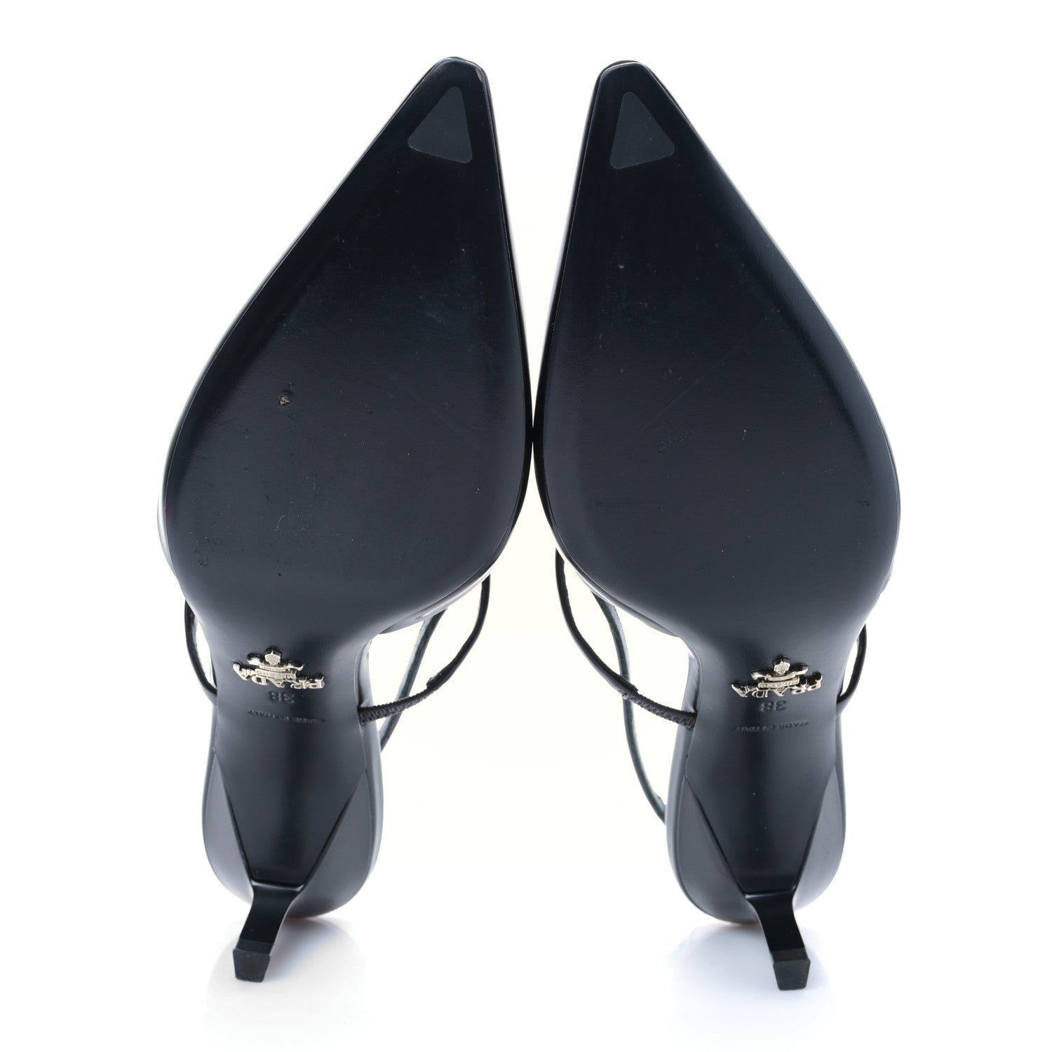 Prada Spazzolato Pointed Toe 55mm Slingback Pumps 38 Black 5 of 7