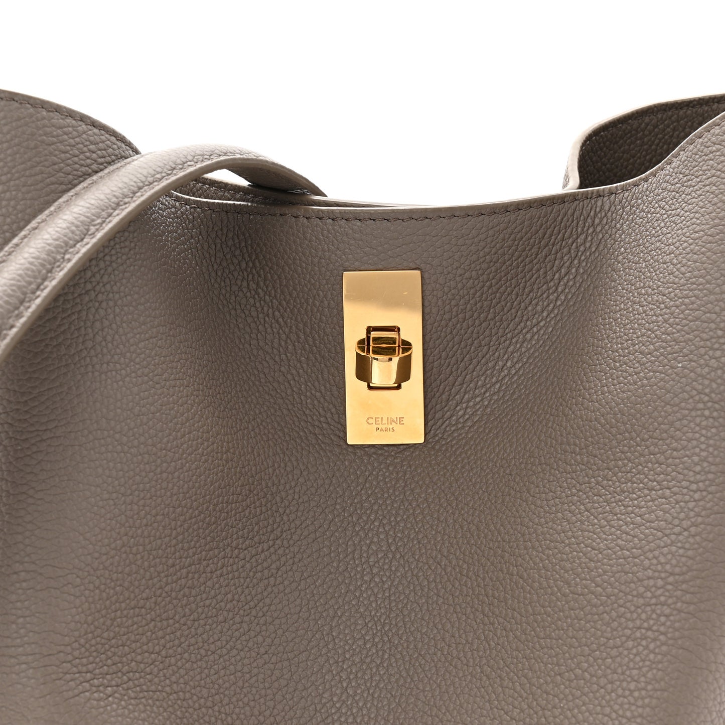 Supple Grained Calfskin Bucket 16 Bag Pebble