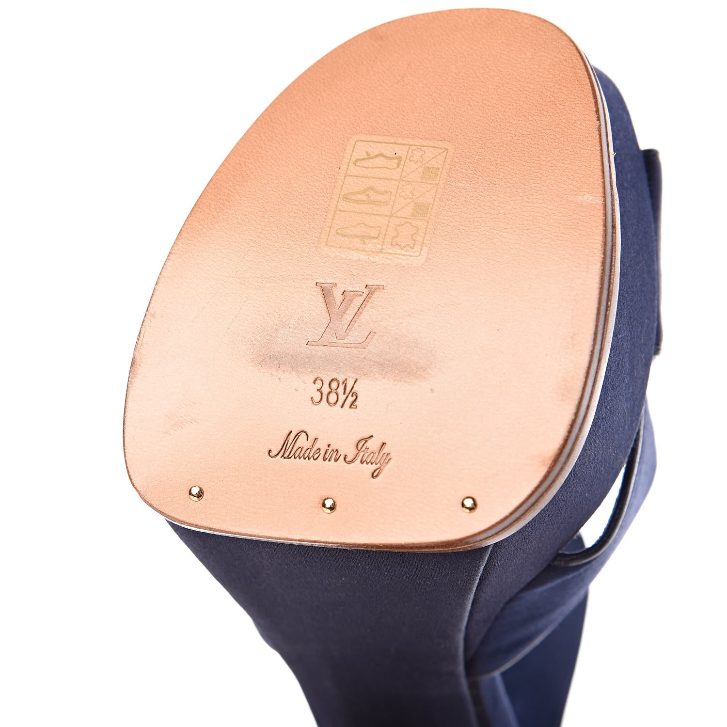 Louis Vuitton Satin Florida Platform Sandal 38.5 Navy 9 of 9