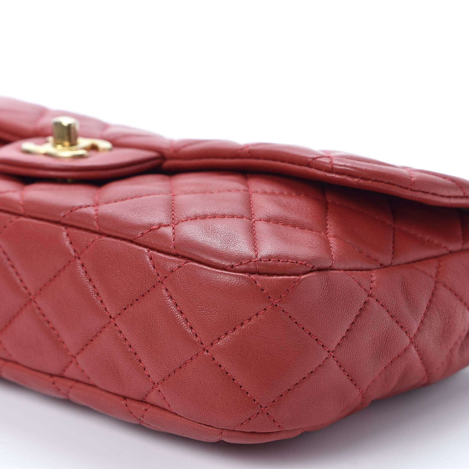 Chanel Lambskin Quilted Valentine Charms Medium Flap Red 13 of 18