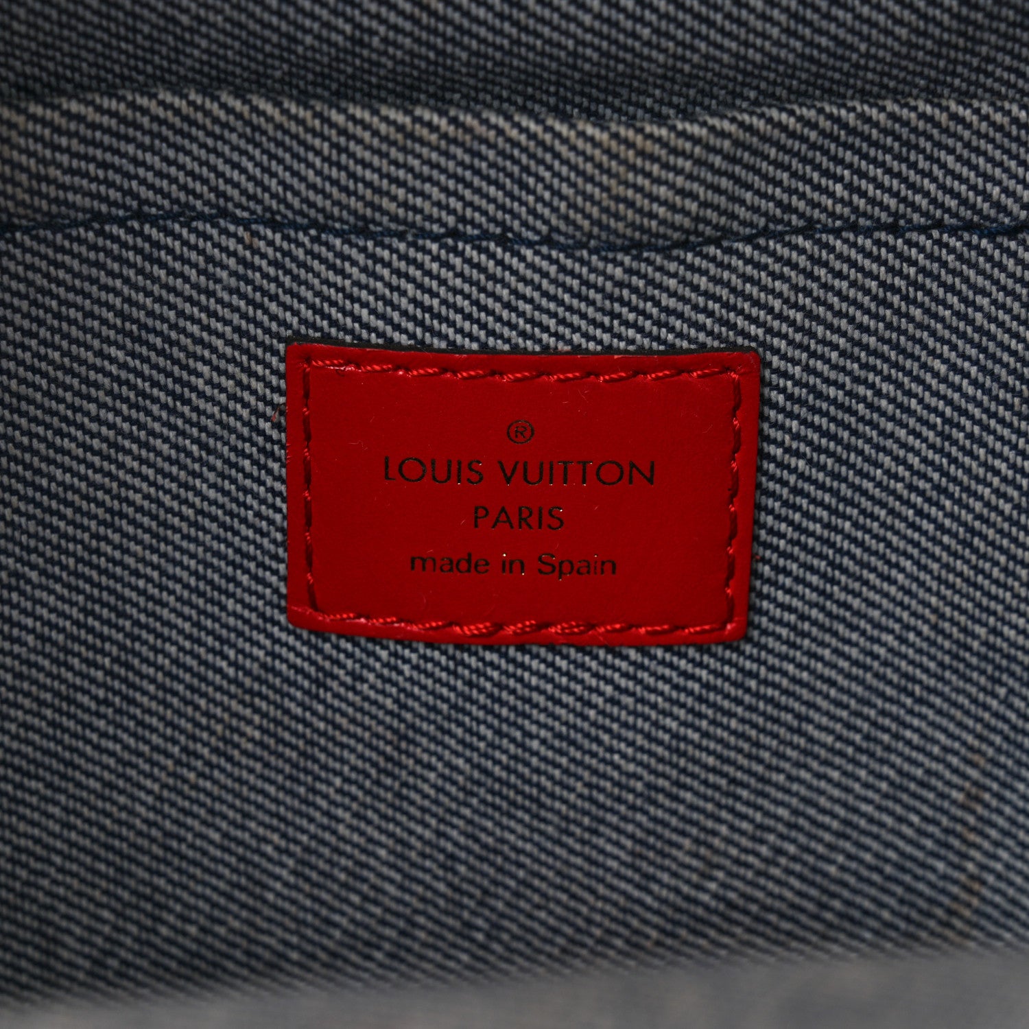 Louis Vuitton Denim Damier Monogram Patchwork Palm Springs Backpack Mini Blue Rouge 6 of 13