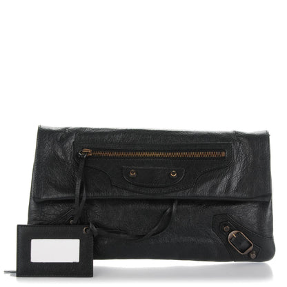 Balenciaga Agneau Classic Hardware Envelope Clutch Black 1 of 7