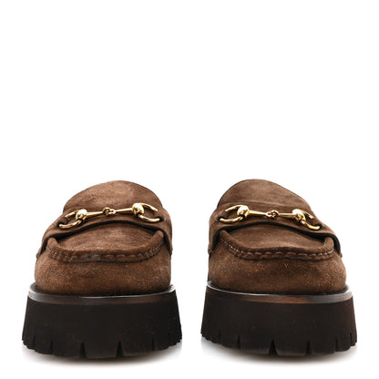 Gucci Suede Horsebit Platform Mules 40 Washed Brown 3 of 8