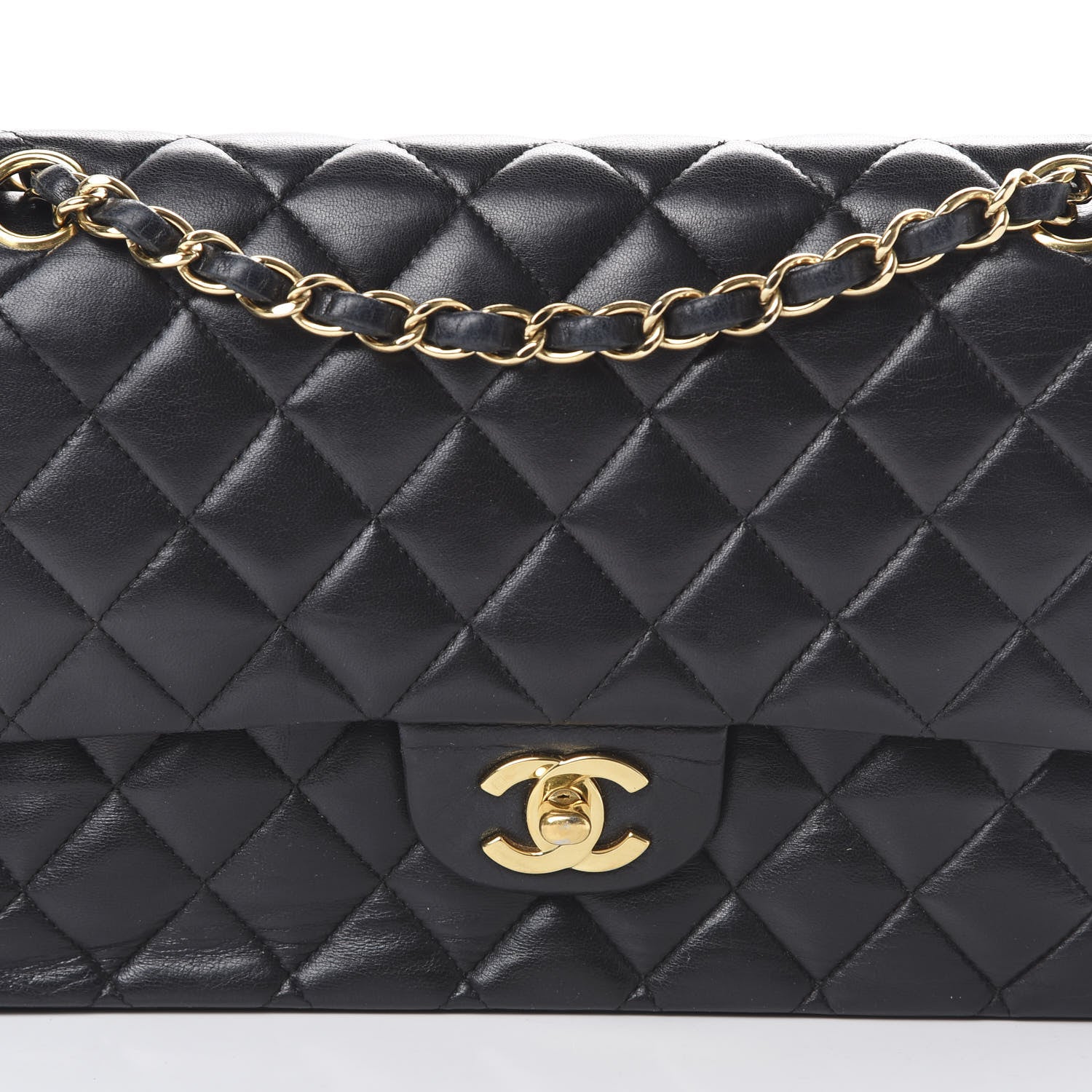 Chanel Lambskin Quilted Medium Double Flap Black 7 of 22
