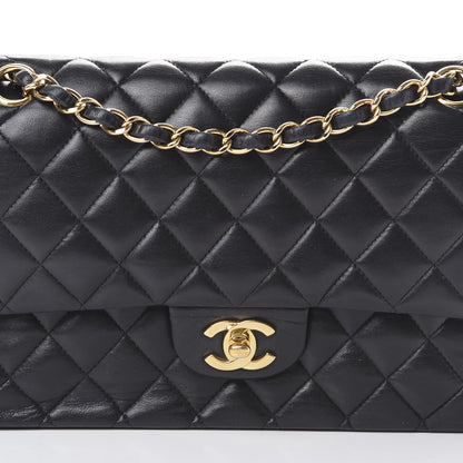 Chanel Lambskin Quilted Medium Double Flap Black 7 of 22