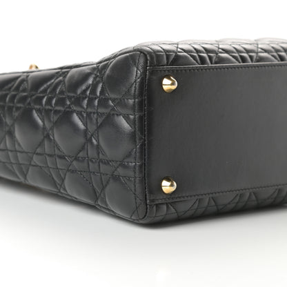 Christian Dior Lambskin Cannage Large Lady Dior Black 9 of 15