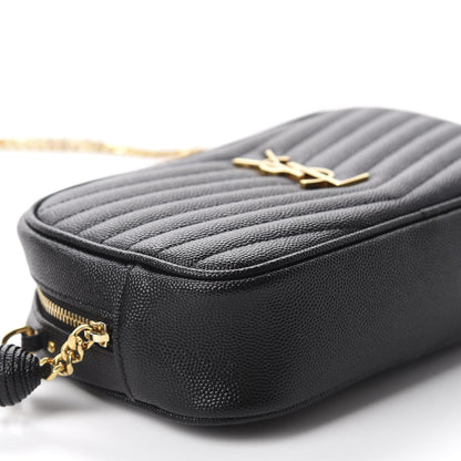 Saint Laurent Grain De Poudre Matelasse Monogram Mini Lou Camera Bag Black 6 of 11