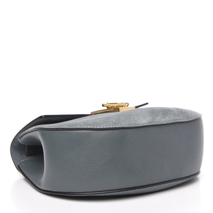Chloe Suede Smooth Calfskin Mini Drew Shoulder Bag Cloudy Blue 4 of 9