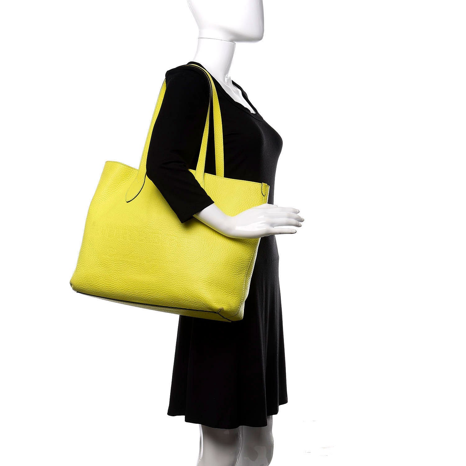 Burberry Grainy Calfskin Remington Tote Neon Yellow 2 of 14
