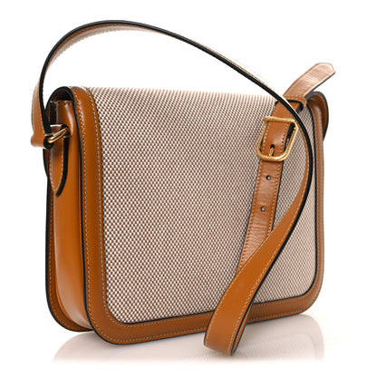 Valentino Garavani Smooth Calfskin Canvas 9to5 Shoulder Bag Natural Golden 3 of 13
