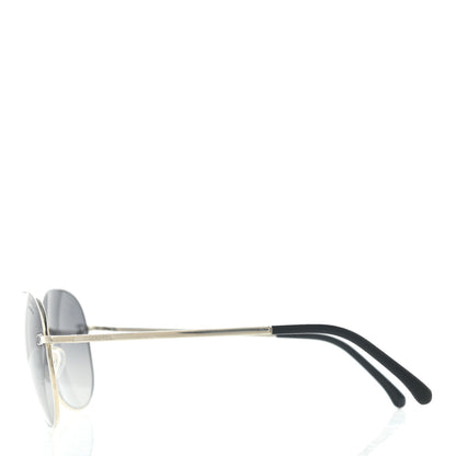 Chanel Metal Polarized Aviator CC Sunglasses 4189-T-Q Silver 3 of 8