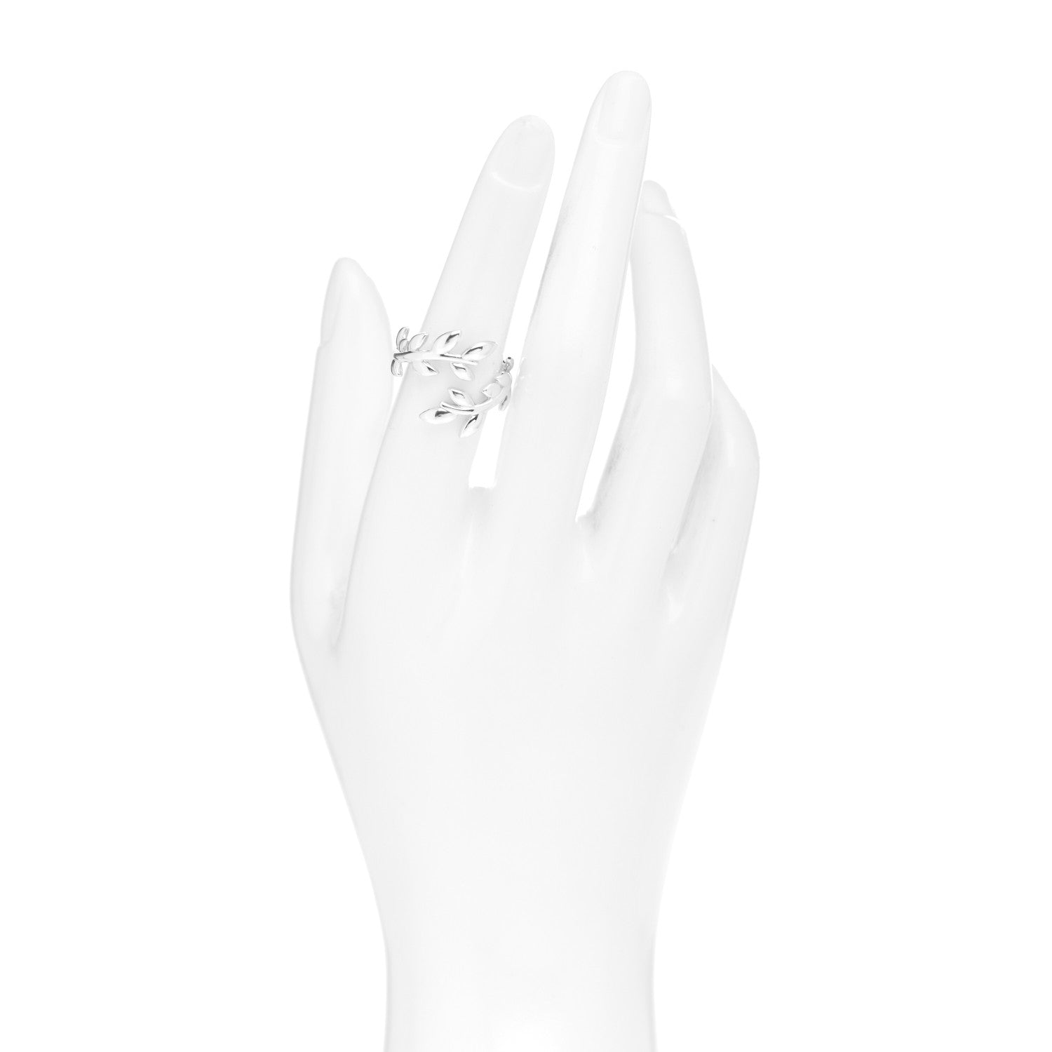 Tiffany Sterling Silver Paloma Picasso Olive Leaf Bypass Ring 53 6.25 2 of 5