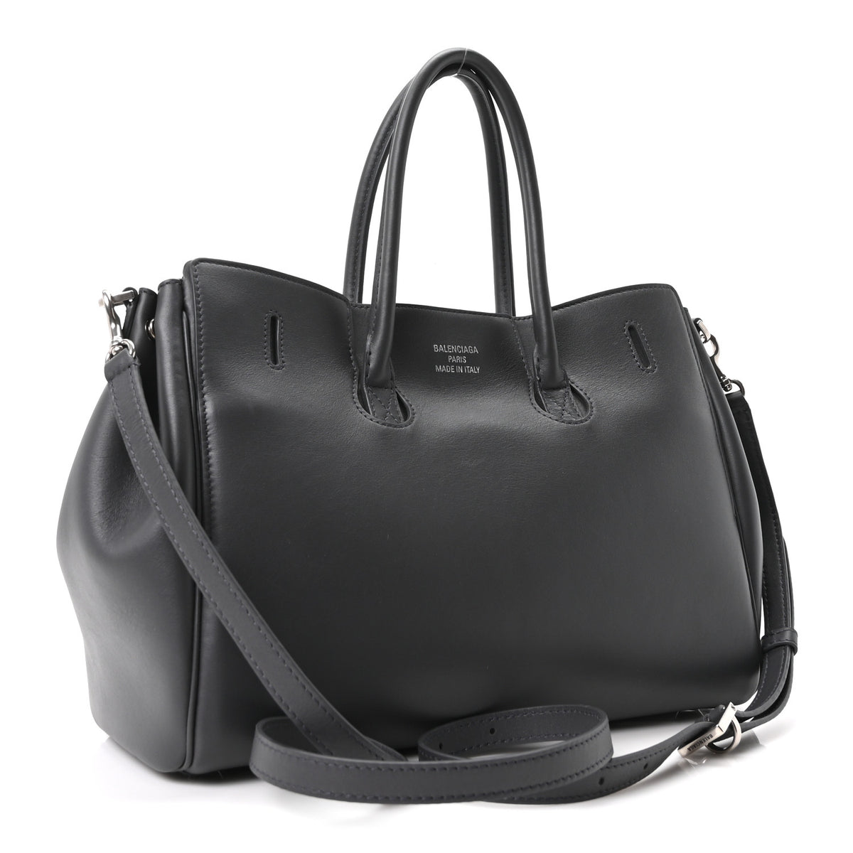 Balenciaga Smooth Calfskin Small Bel Air Carry All Bag Grey 2 of 9