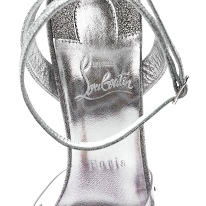 Christian Louboutin PVC Glittered Calfskin Spikaqueen 100 Pumps 38 Silver 7 of 7