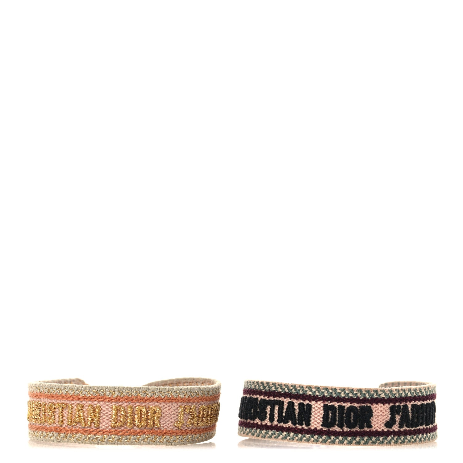 Christian Dior Woven Cotton J'Adior Friendship Bracelet Set Gold